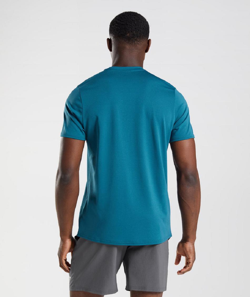 T Shirts Męskie Gymshark Arrival Niebieskie | PL 3807NWY